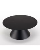 Table basse ronde pied conique métal Daly noire - 78x78 cm