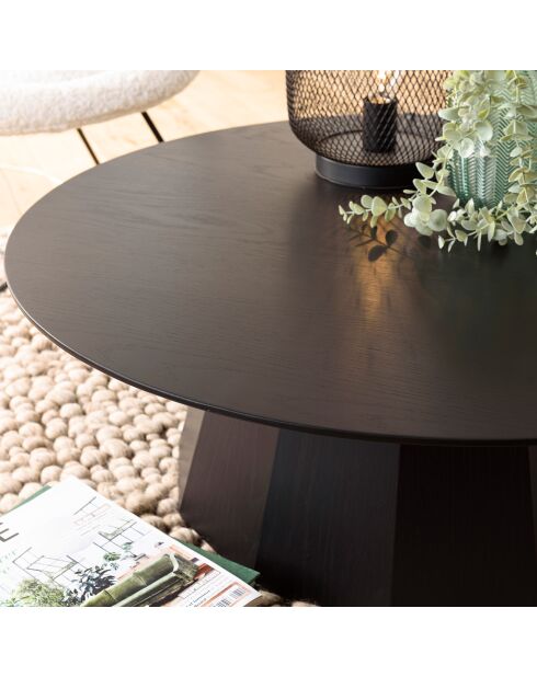 Table basse ronde Daly noire - 90x90 cm