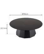 Table basse ronde Daly noire - 90x90 cm