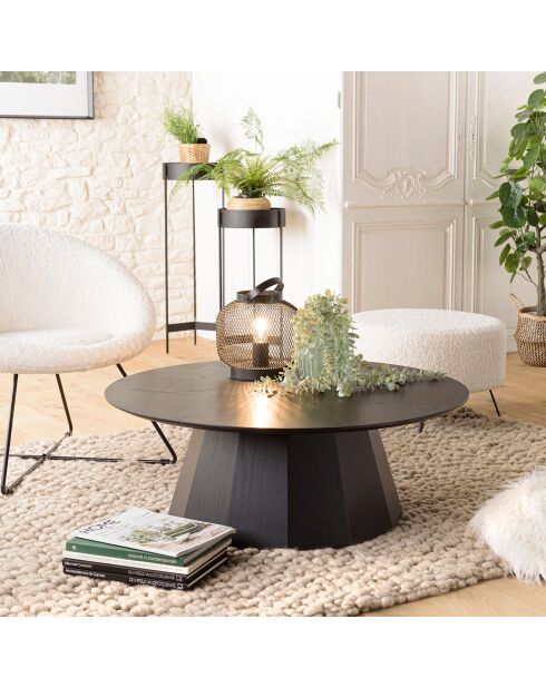 Table basse ronde Daly noire - 90x90 cm