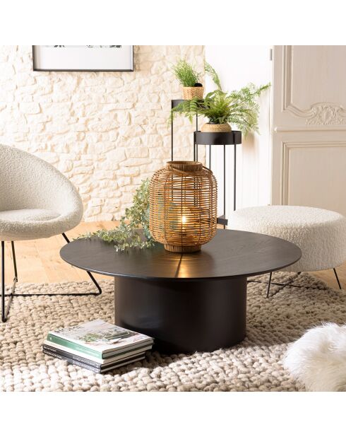 Table basse ronde Daly noire - 90x90 cm