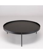 Table basse ronde Daly noire - 102x102 cm