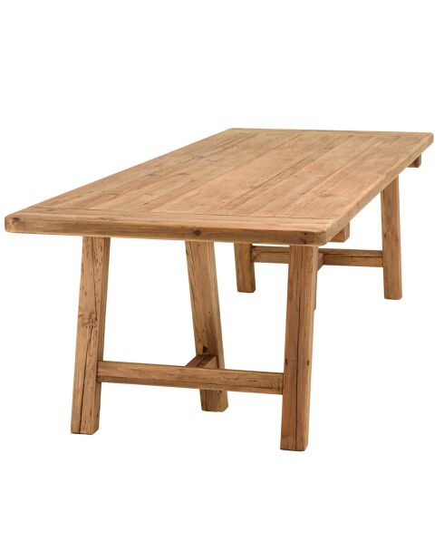 Table à manger rectangulaire pin recyclé Andrian marron - 270x100 cm