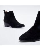 Chelsea boots en Velours de Cuir Fali noires - Talon 5 cm