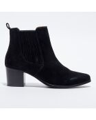 Chelsea boots en Velours de Cuir Fali noires - Talon 5 cm