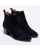 Chelsea boots en Velours de Cuir Fali noires - Talon 5 cm