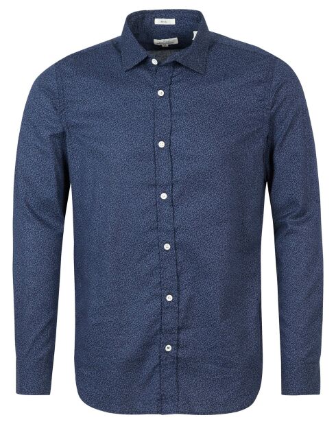 Chemise Slim Sammy à fleurs marine/bleu