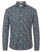 Chemise Slim Sammy à fleurs gris/bleu