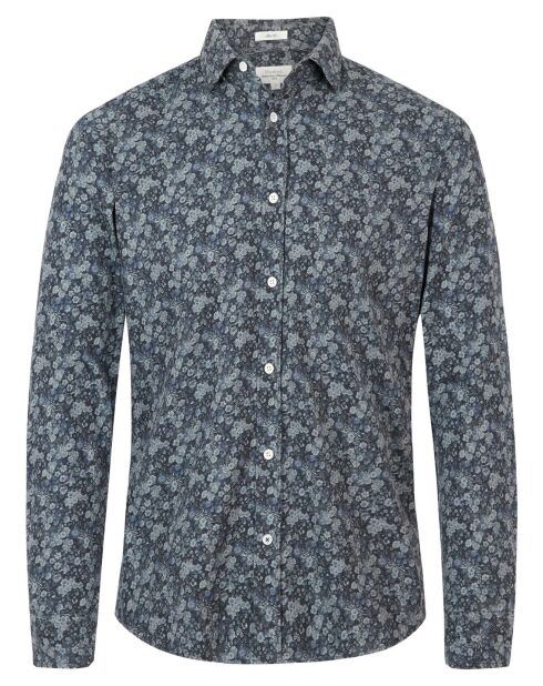 Chemise Slim Sammy à fleurs gris/bleu