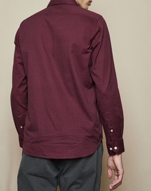 Chemise Slim Sammy imprimée rouge/marine