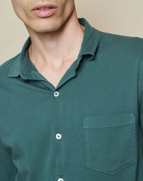 Chemise Polo Jersey vert forêt