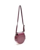 Sac bandoulière en Cuir Olana rouge bordeaux - 21x27.5x12 cm