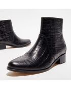 Bottines en Cuir croco Zabeth noires