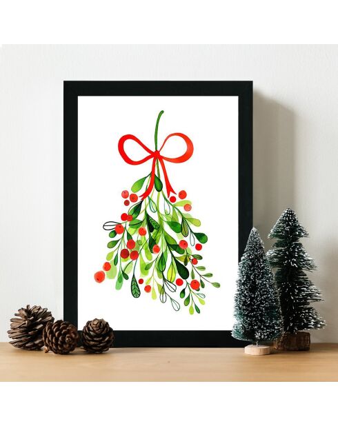 Veelkleurig decoratief ingelijst schilderij - 24x29 cm