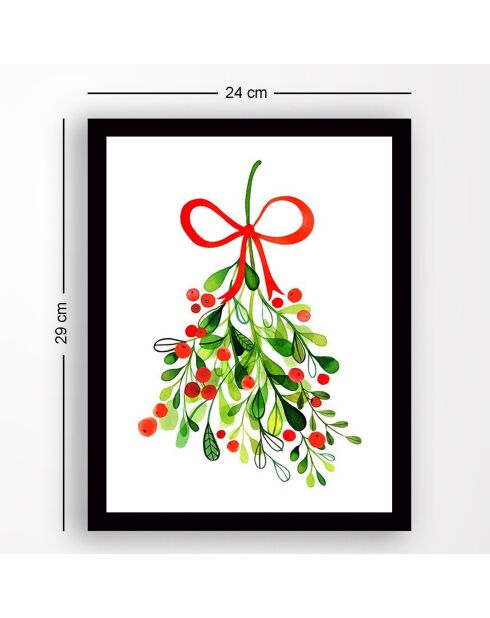 Veelkleurig decoratief ingelijst schilderij - 24x29 cm