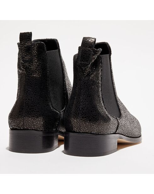 Chelsea Boots en Cuir craquelé Charlie noires