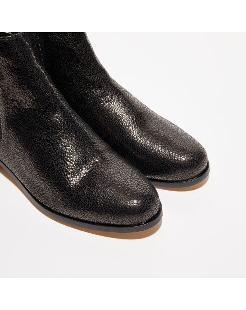 Chelsea Boots en Cuir craquelé Charlie noires