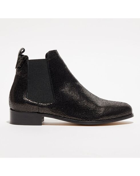 Chelsea Boots en Cuir craquelé Charlie noires