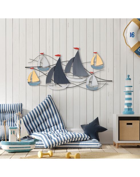 Accessoire mural décoratif en métal multicolore - 123x60 cm