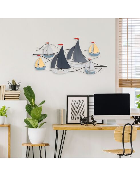 Accessoire mural décoratif en métal multicolore - 123x60 cm