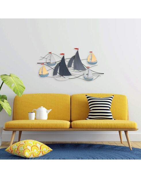Accessoire mural décoratif en métal multicolore - 123x60 cm