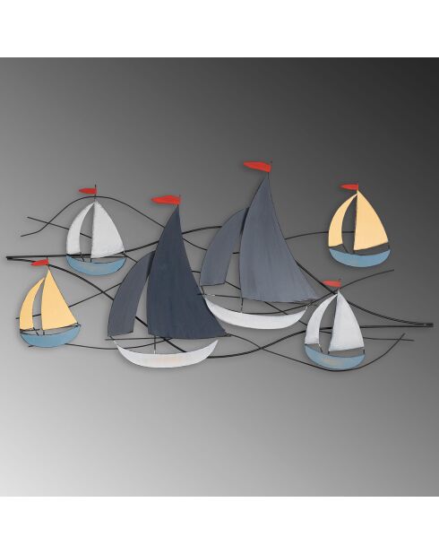 Accessoire mural décoratif en métal multicolore - 123x60 cm