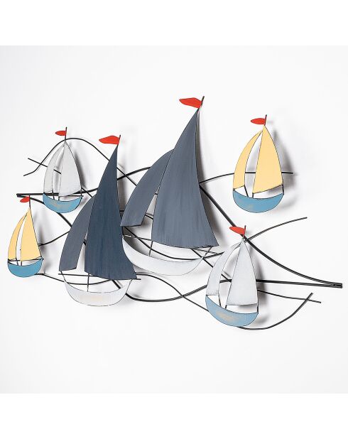 Accessoire mural décoratif en métal multicolore - 123x60 cm