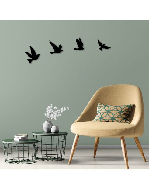 Accessoire mural décoratif en bois noir