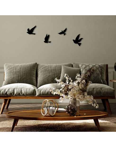 Accessoire mural décoratif en bois noir