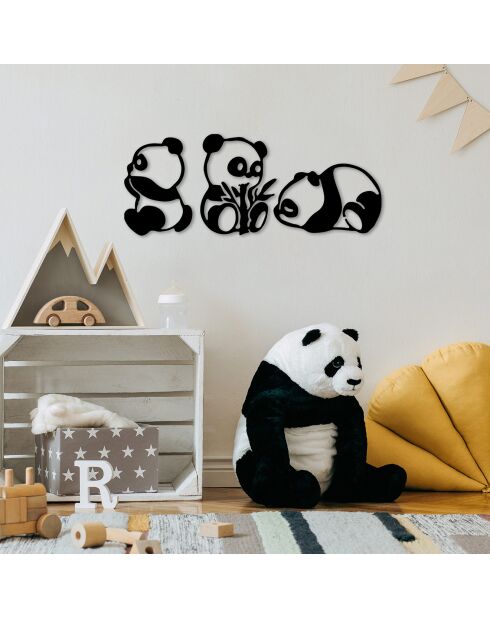 Accessoire mural décoratif en bois noir