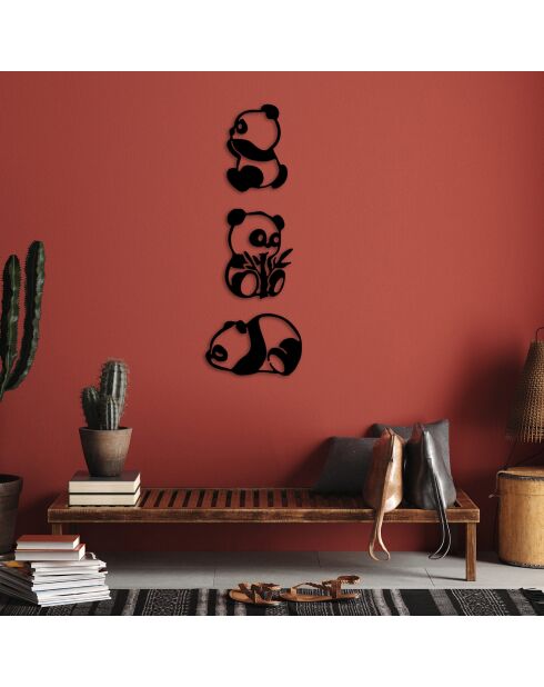 Accessoire mural décoratif en bois noir