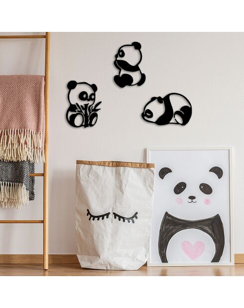 Accessoire mural décoratif en bois noir