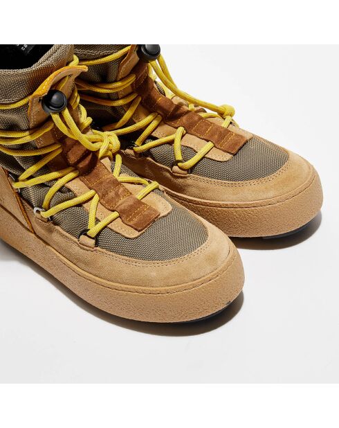 Boots Après-ski en Velours de Cuir & Textile Mtrack beige/jaune