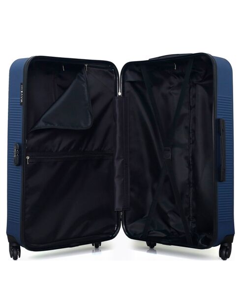 3 Valises 4 roues simples Selenga-C 75/65/55/30 cm & Vanity bleues
