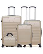3 Valises 4 roues simples 75/65/55 cm & Vanity Selenga-C beiges