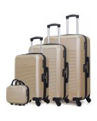 3 Valises 4 roues simples 75/65/55 cm & Vanity Selenga-C beiges