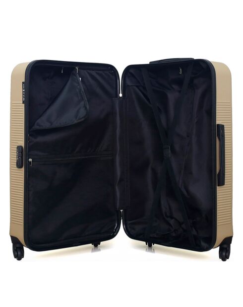 3 Valises 4 roues simples 75/65/55 cm & Vanity Selenga-C beiges