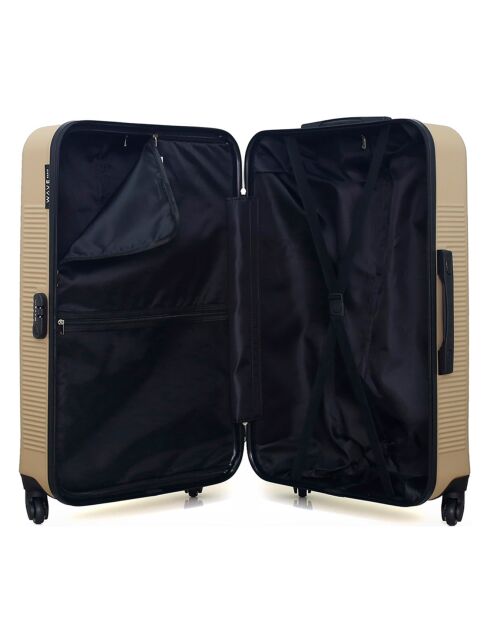 Valise Moyen Séjour 4 roues simples Selenga 65 cm beige