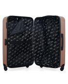 Valise Long Séjour 4 roues simples Carpates 75 cm rose doré