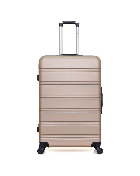 Valise Long Séjour 4 roues simples Renoso 75cm beige