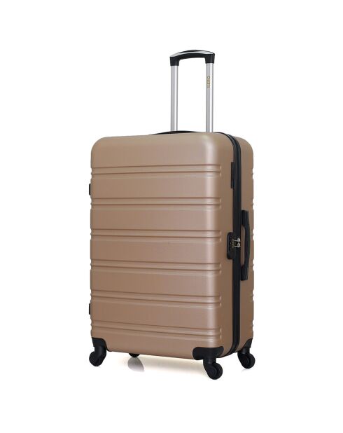 Valise Long Séjour 4 roues simples Renoso 75cm beige