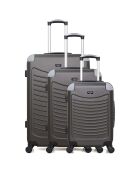 3 Valises 4 roues simples Congo 75/65/55 cm gris foncé