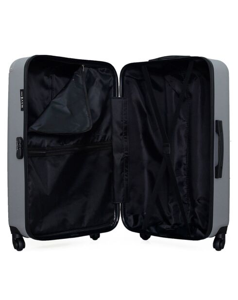 3 Valises 4 roues simples Congo 75/65/55 cm grises