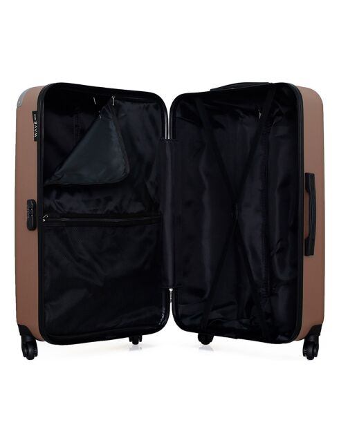 Valise Moyen Séjour 4 roues simples Congo 65 cm rose doré