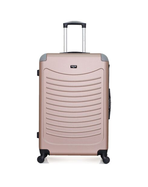 Valise Moyen Séjour 4 roues simples Congo 65 cm rose doré