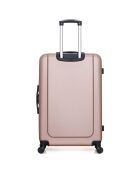 Valise Moyen Séjour 4 roues simples Congo 65 cm rose doré