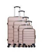 4 Valises 4 roues simples Renoso-M 75/65/55/46 cm rose doré