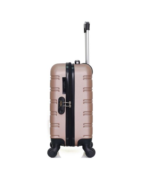 4 Valises 4 roues simples Renoso-M 75/65/55/46 cm rose doré