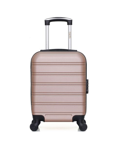 Valise Cabine XXS 4 roues simples Renoso 46cm rose/doré