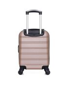 Valise Cabine XXS 4 roues simples Renoso 46cm rose/doré